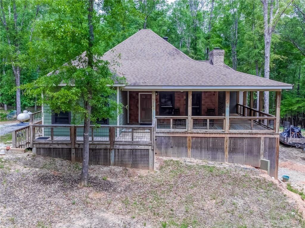 a house view with a garden space