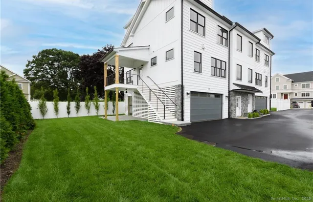 a view of a building with a street