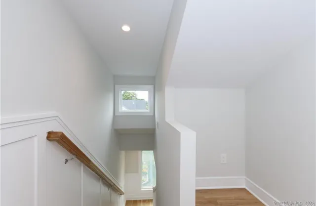 a view of hallway with stairs