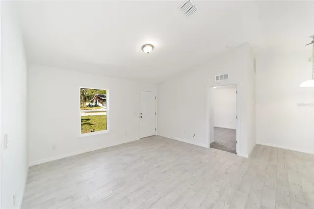 an empty room with a window