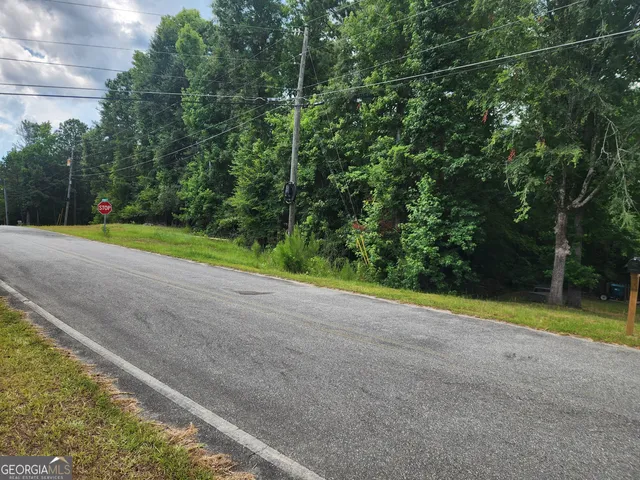 a view of a yard with a slide
