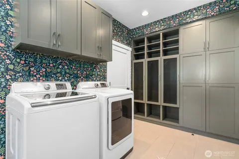 a view of a room with a black and white checkered floor