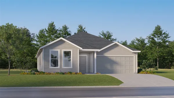 a view of a yard in front view of a house