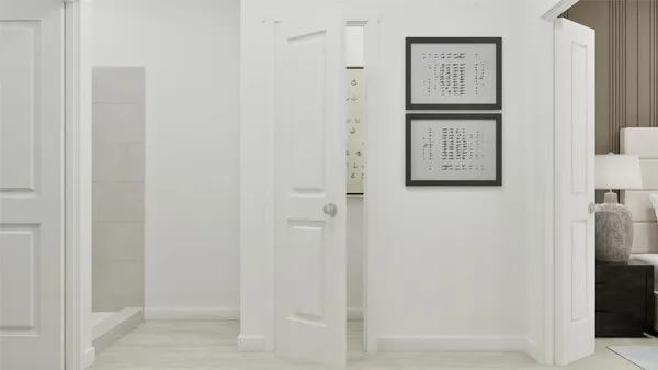 a bathroom with a shower and a sink
