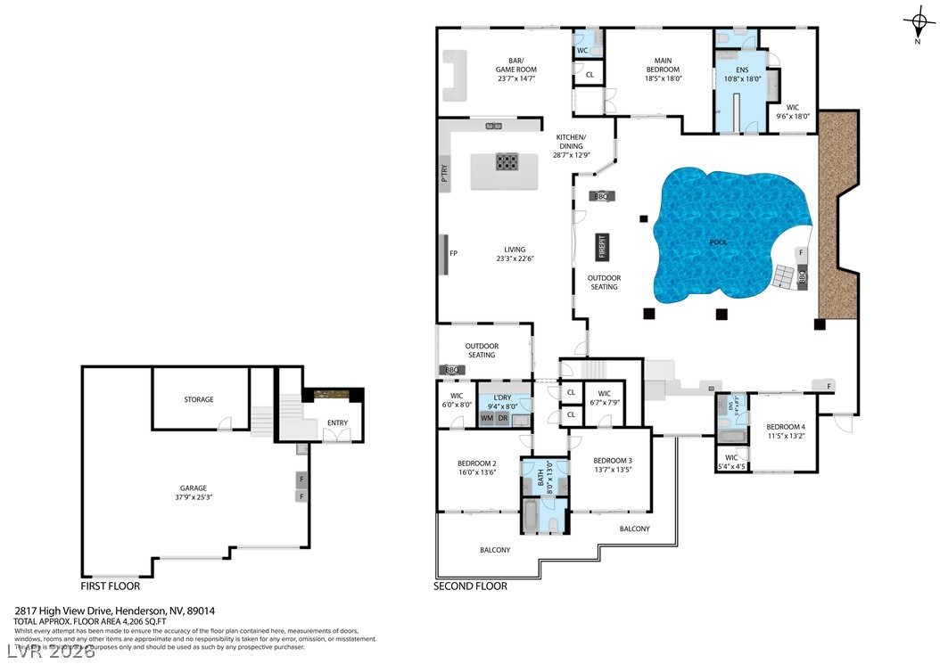 2817 High View Drive Henderson, NV 89014 - Photo 77 of 77 View of floor plan / room layout