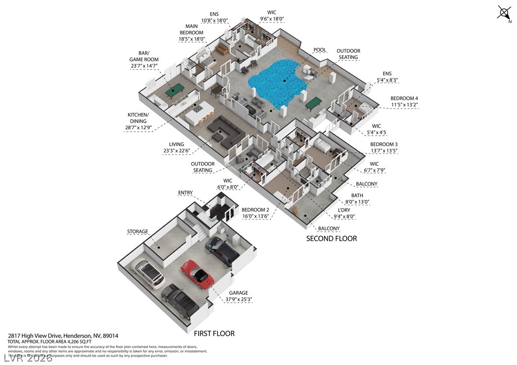2817 High View Drive Henderson, NV 89014 - Photo 3 of 77 View of room layout