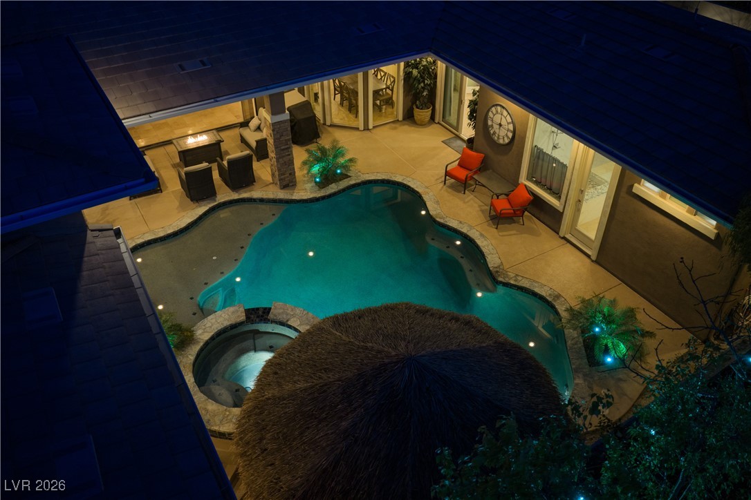 2817 High View Drive Henderson, NV 89014 - Photo 45 of 77 View of pool featuring a patio and a pool with connected hot tub