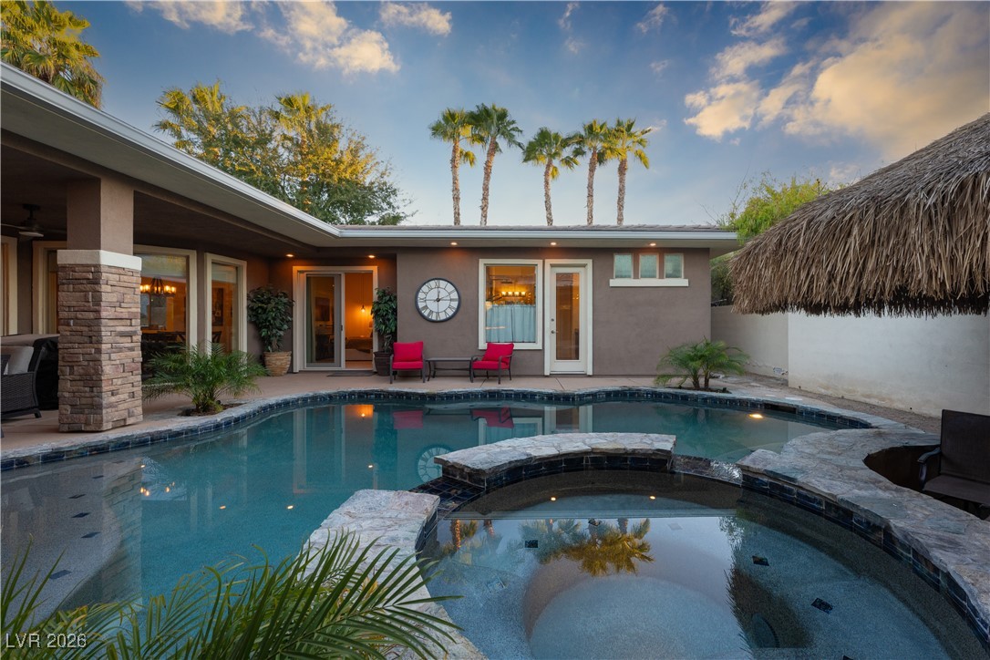 2817 High View Drive Henderson, NV 89014 - Photo 60 of 77 View of swimming pool with a patio and a pool with connected hot tub