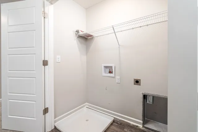 a view of a room with cabinets