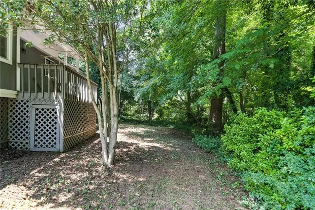 a view of a backyard