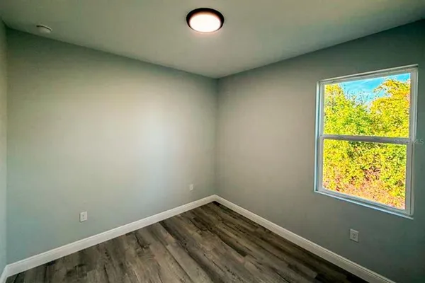 an empty room with a window