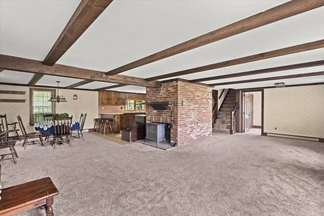 a view of a room with furniture