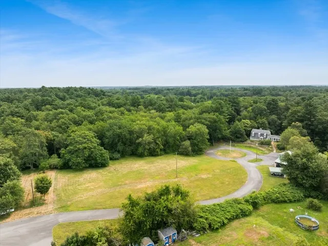 a view of a swimming pool with a yard