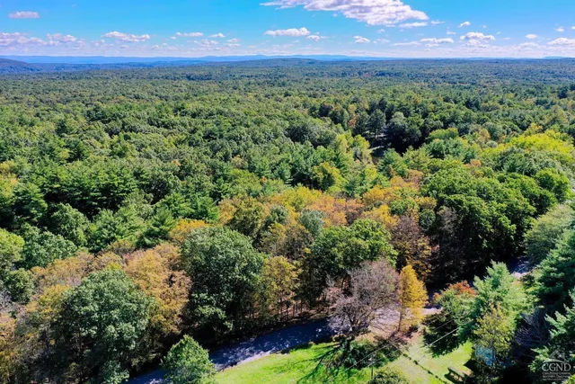 a view of a city with sunset