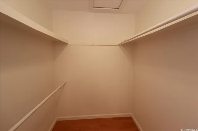 a view of small space with racks on the wall