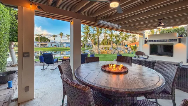 a outdoor space with furniture and a garden