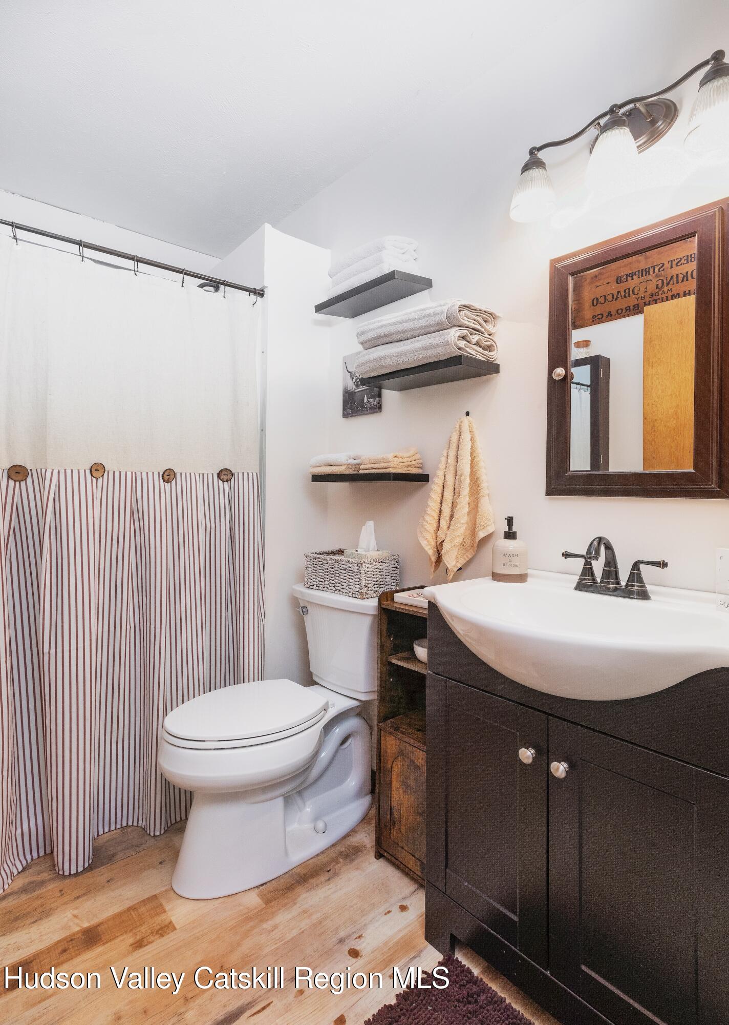 1046 Cow Hough Road New Paltz, NY 12561 - Photo 17 of 37 a bathroom with a sink toilet and mirror