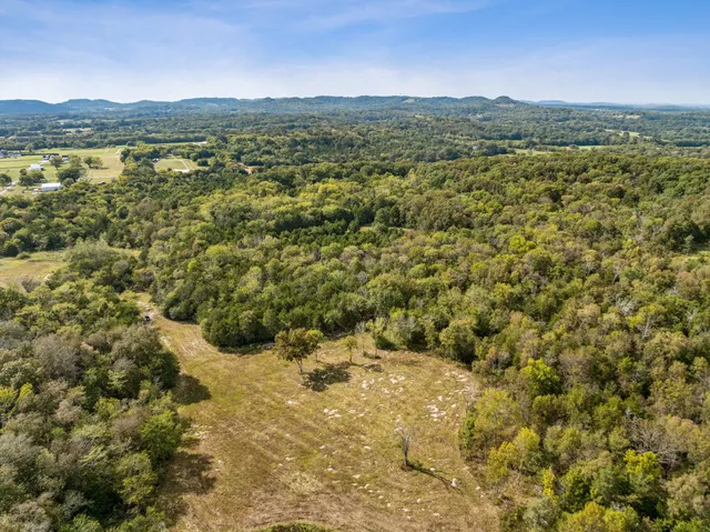 a view of a lake with houses in the back
