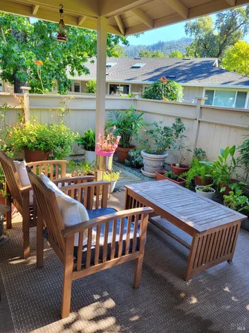 a view of a backyard with a garden