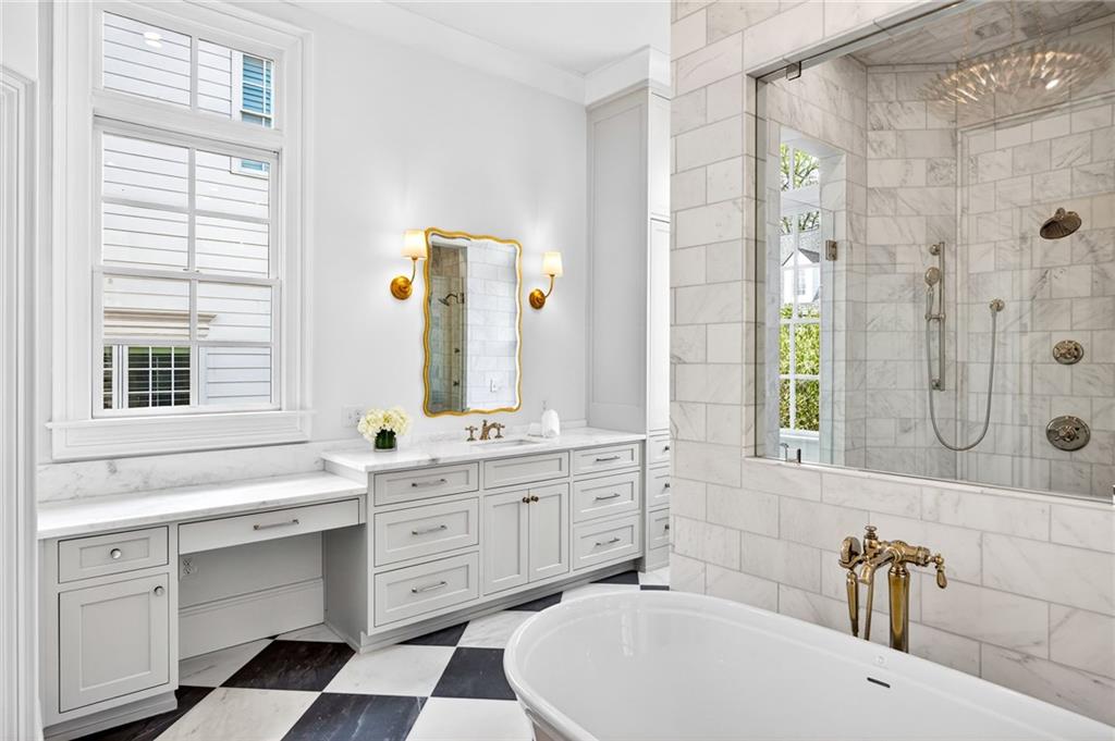 2147 Cooper Lake Road Southeast Smyrna, GA 30080 - Photo 25 of 65 a bathroom with a double vanity sink mirror and double