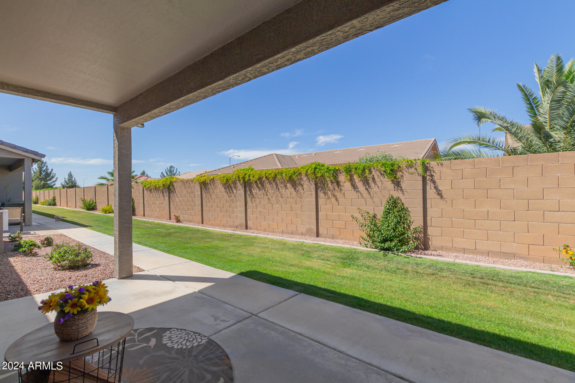 3117 South Signal Butte Road, Unit 491 Mesa, AZ 85212 - Photo 18 of 39 Semi-Private Back Patio and Green Belt