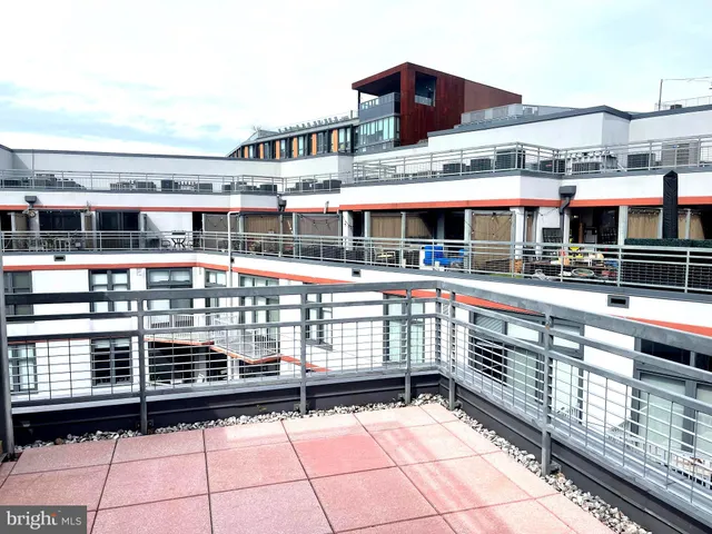 a view of balcony with seating space