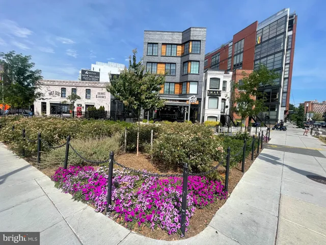 a front view of a multi story building
