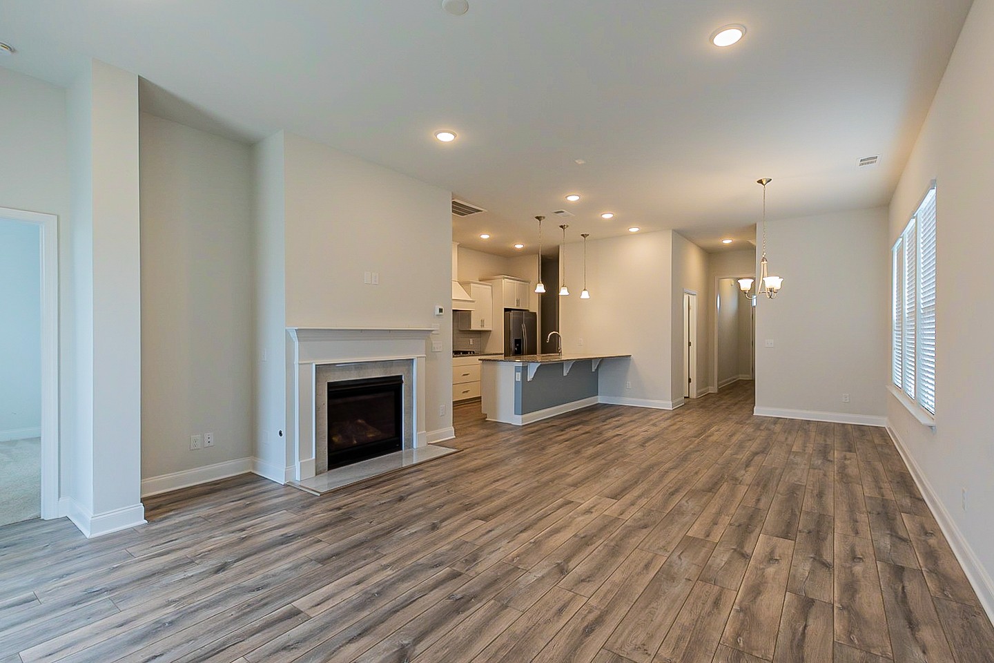 1001 Lonergan Circle Spring Hill, TN 37174 - Photo 11 of 38 a view of an empty room with wooden floor fireplace and a window