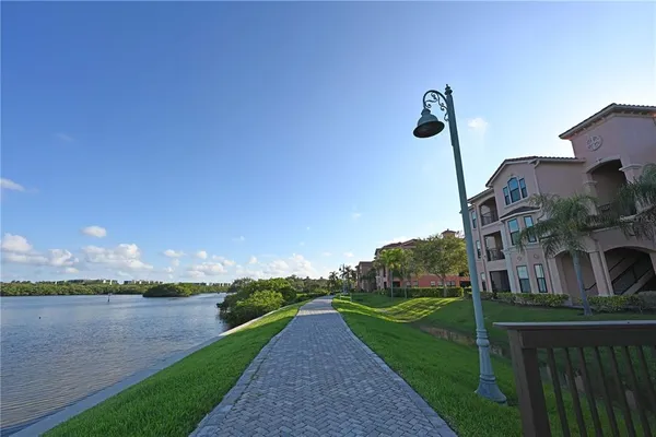 a view of a city from a lake