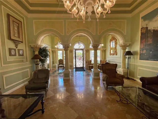 a view of a lake with outdoor space