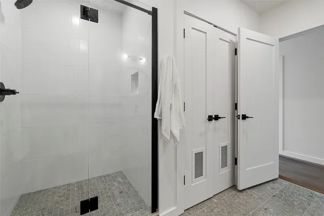 a bathroom with a shower