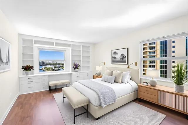 an empty room with wooden floor