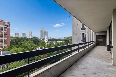 a view of city from a balcony