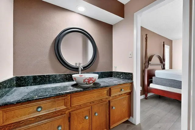 a living room with furniture