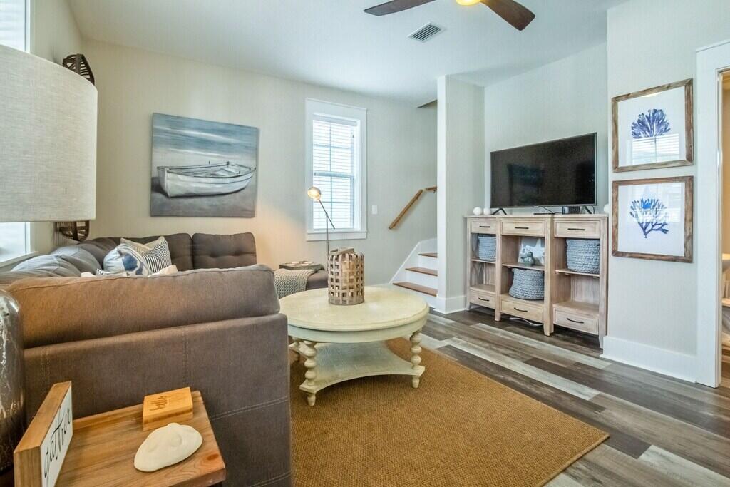 198 Somerset Bridge Road, Unit 141 Santa Rosa Beach, FL 32459 - Photo 6 of 31 a living room with furniture and a flat screen tv
