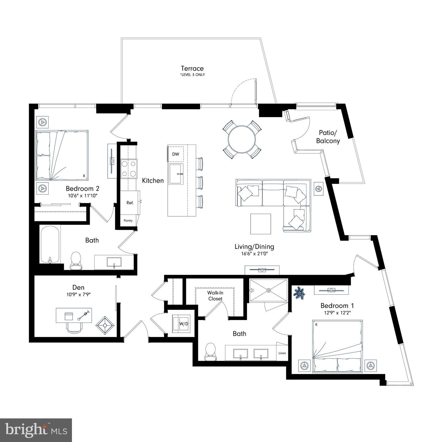 2601 Calvert Street Northwest, Unit 807 Washington, DC 20008 - Photo 35 of 35 a picture of a floor plan