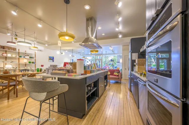 a kitchen with lots of counter top space