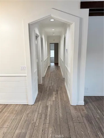 a view of small space with racks on the wall