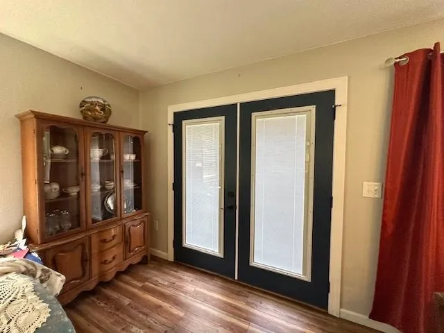 a view of an entryway with front door