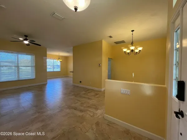 a view of a livingroom with a chandelier