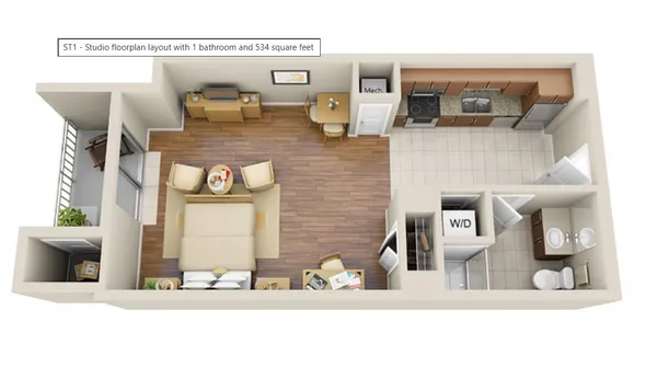 a picture of a bench in a living room