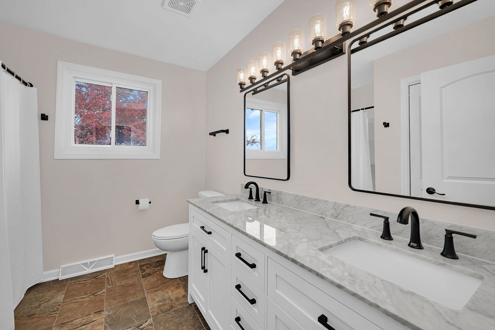 2380 Chestnut Lane Morris, IL 60450 - Photo 35 of 43 a bathroom with a granite countertop sink mirror and toilet
