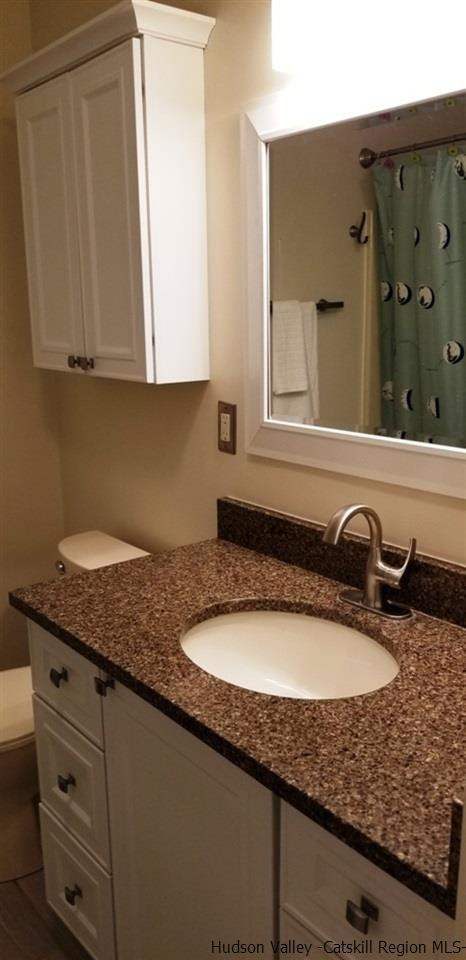 46 Patura Road Modena, NY 12548 - Photo 19 of 26 a bathroom with a granite countertop sink and a mirror