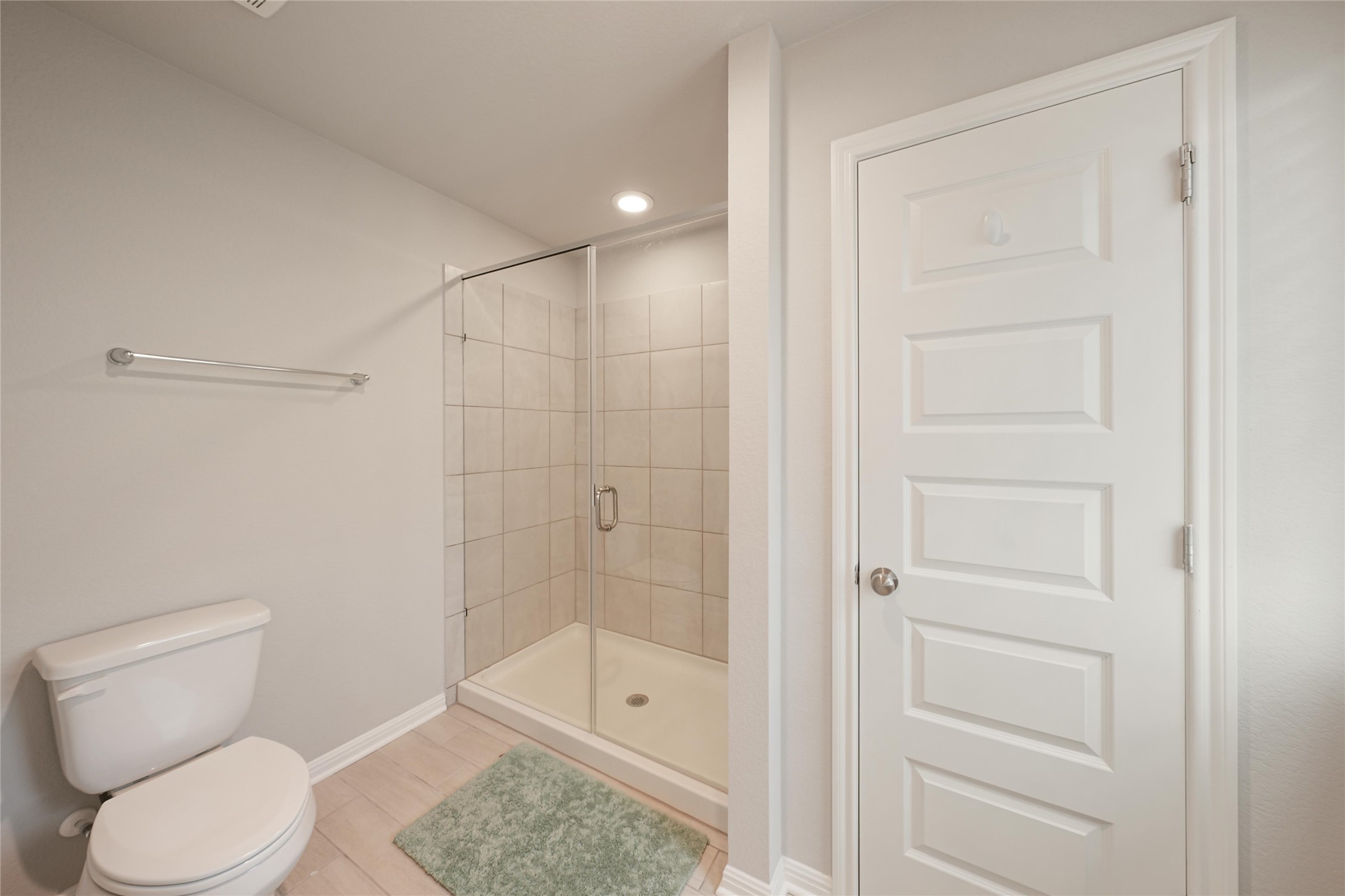 108 Drifter Lane Jarrell, TX 76537 - Photo 12 of 12 Full bathroom featuring a stall shower and recessed lighting