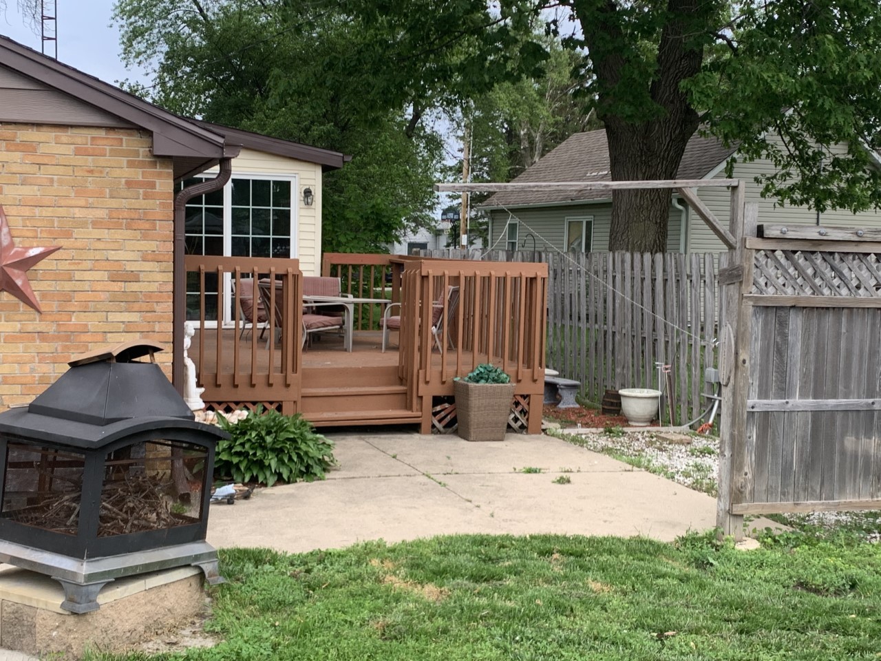 306 Maple Street Cedar Point, IL 61316 - Photo 6 of 43 a view of backyard with deck and outdoor seating