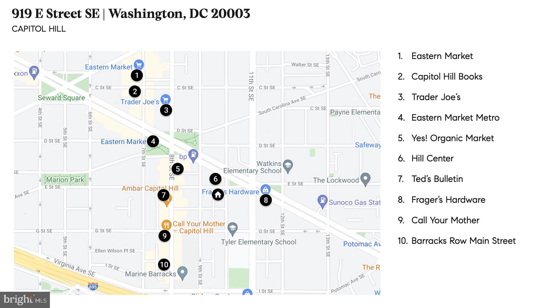 919 E Street Southeast Washington, DC 20003 - Photo 25 of 28 Walk to everything!
