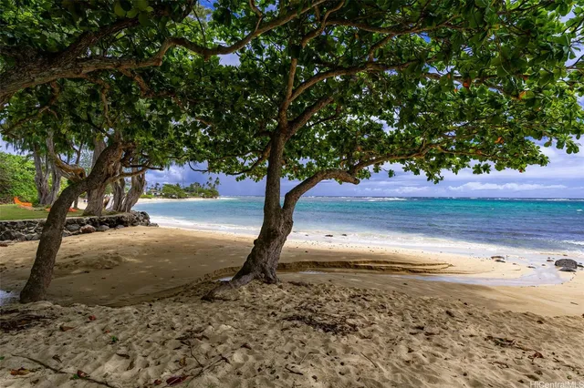 a view of backyard with green space