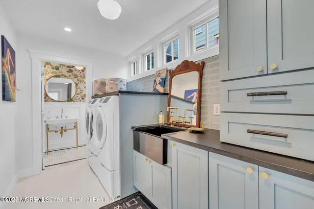 a bathroom with a sink and a shower