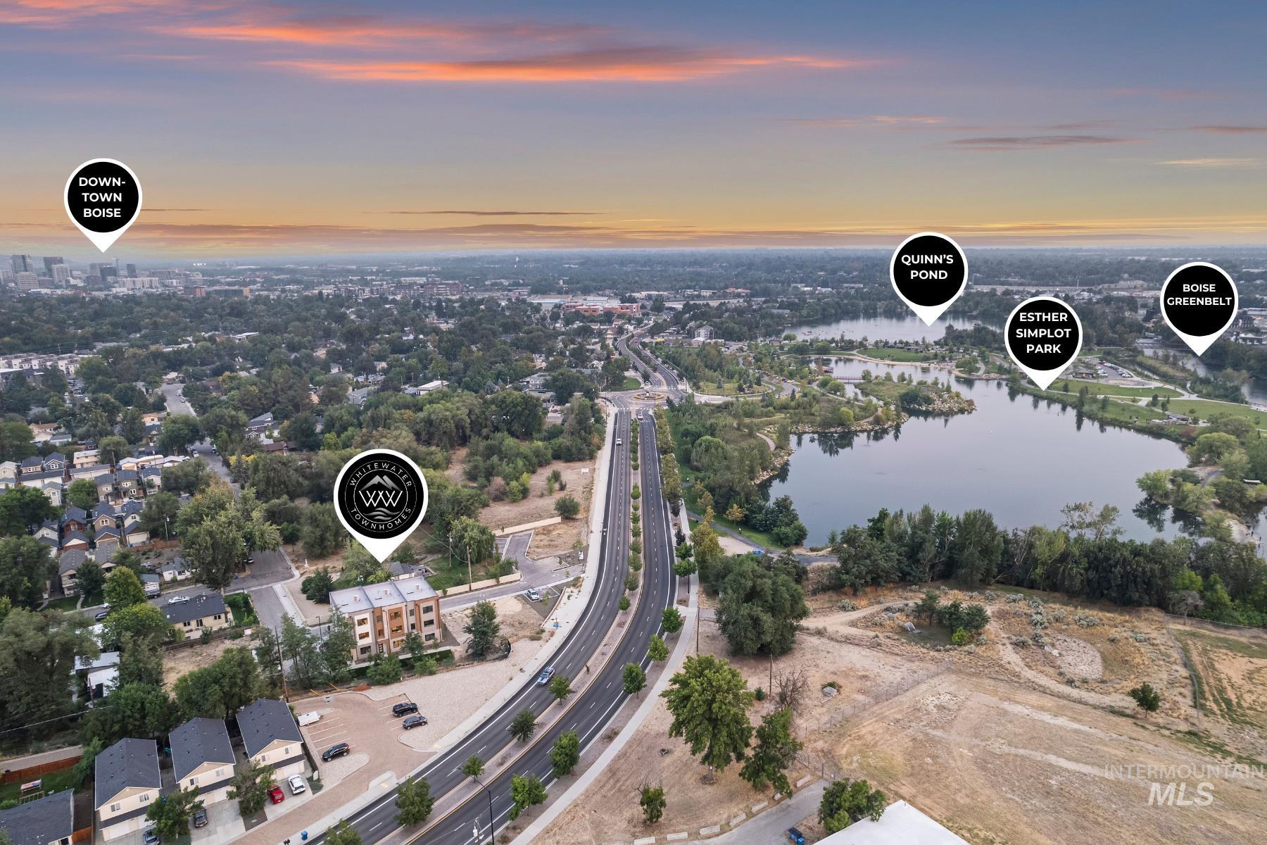 3255 West Moore Street Boise, ID 83702 - Photo 39 of 44 Bird's eye view of a large body of water and a main thoroughfare