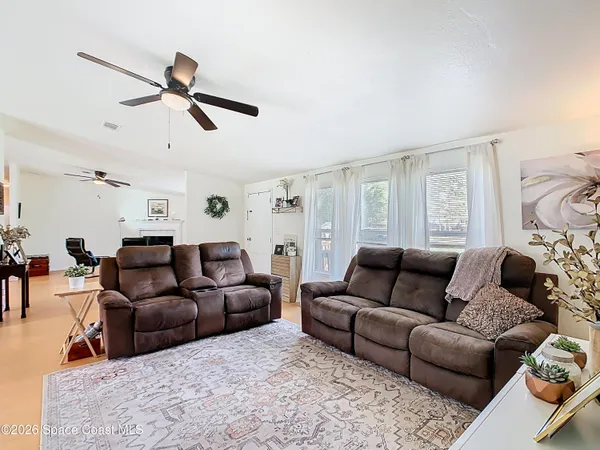 a living room with furniture